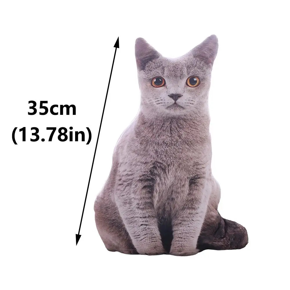 Cartoon Stuffed Kawaii Simulation Cat Plushie Pillow Realistic 3D Cat Doll Plush Plush Animals Toy Cushion for Kids Girls