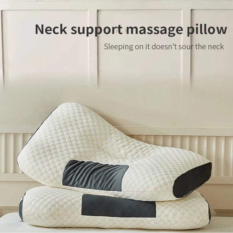 1PC Neck Pillow Help Sleep Protect The Neck Cervical Orthopedic Soybean Fiber Massage Household SPA Pillow For Sleeping Almohada