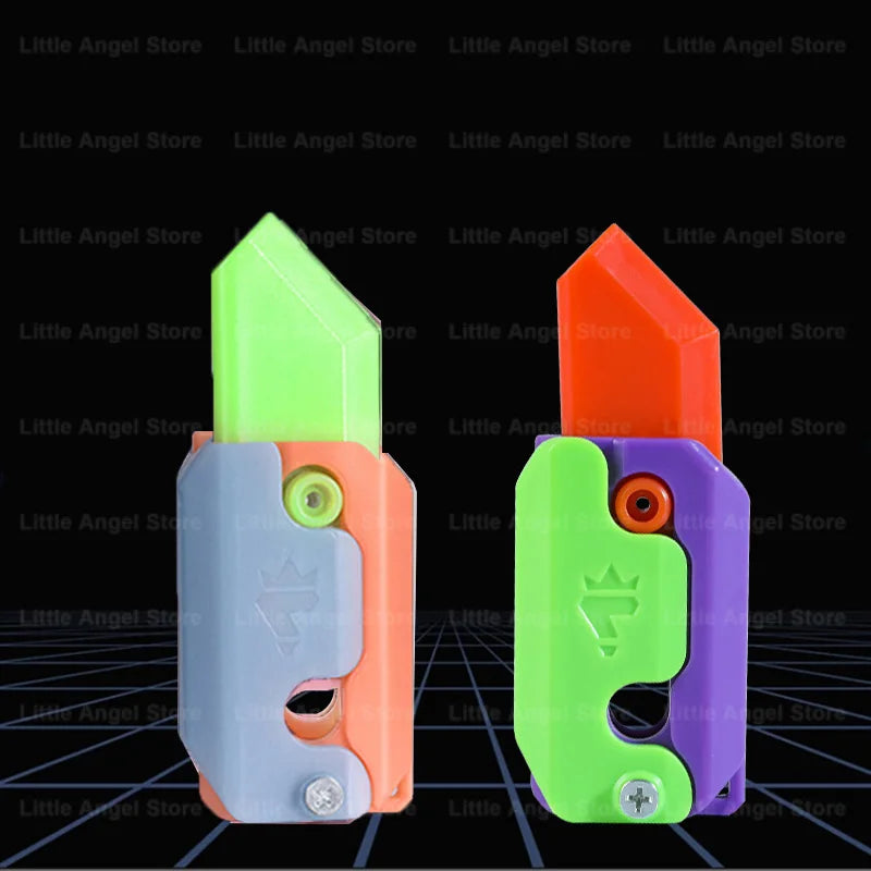 New 3D Printed Gravity Claw Knife Toy Stress Relief Butterfly Fidget Hand Gripper Sensory Toy Folding Claw Knife Radish for Gift