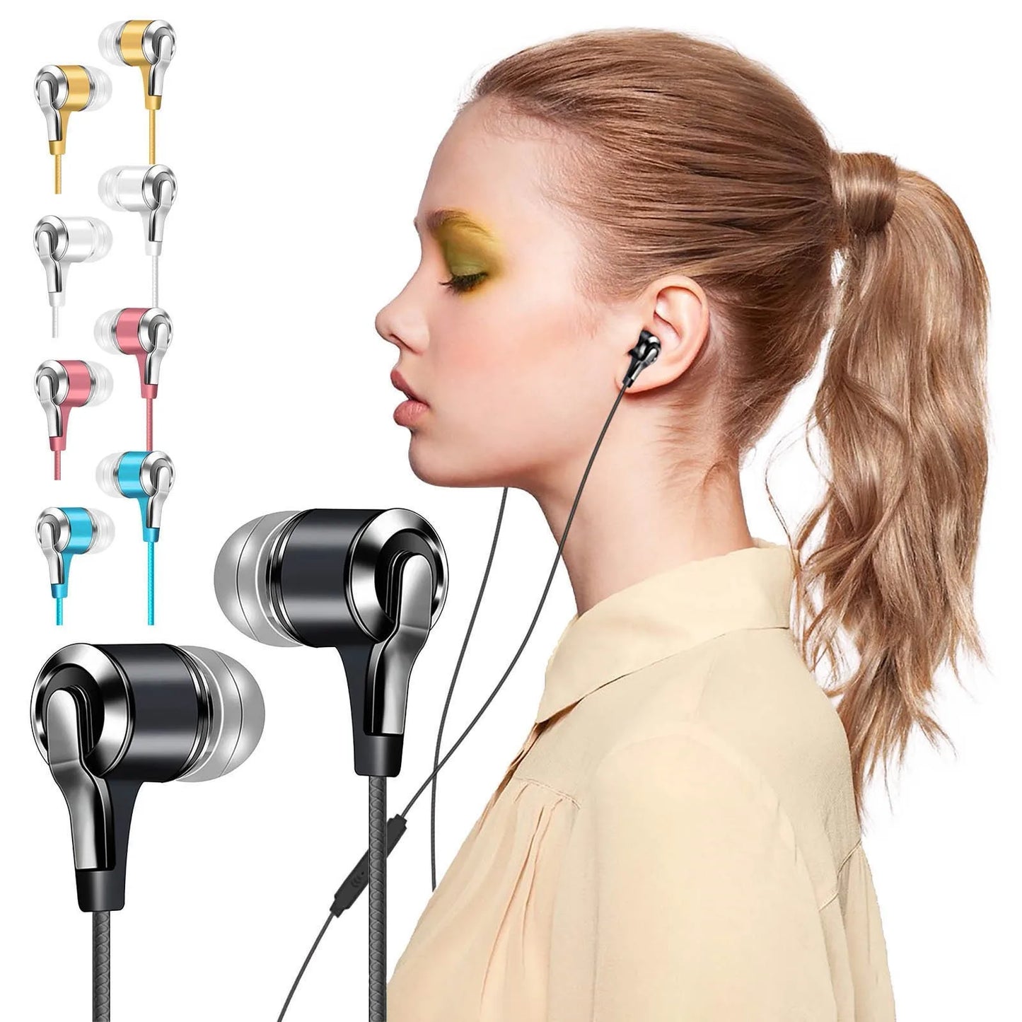 Wired In-Ear Earphone In Ear Noise Cancellation Ergonomic Design Stereo Sports Music Headphones For Mobile Phone Everyday Use