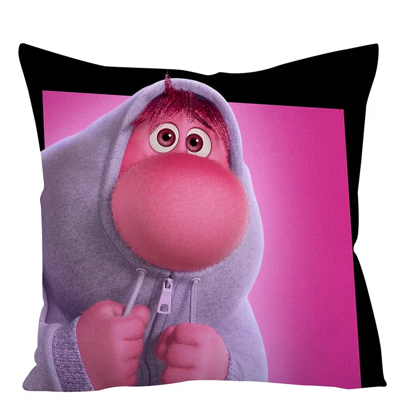 Inside Out 2 Envy Anger Anxiety Disgust Peach Skin Velvet Pillowcase Anime Peripheral Sofa Cushion Waist Pillow Birthday Gifts