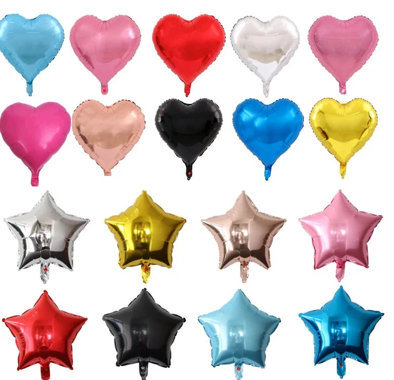 10pcs 18inch Rose Gold Red Pink Love Heart Foil Balloons Valentines Wedding Decoration Helium Balloon Birthday Party Supplies