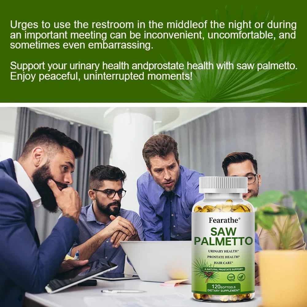 Saw Palmetto 500 mg Prostate Supplements Urinary and Prostate Health, Hair Care and Hair Loss Capsules