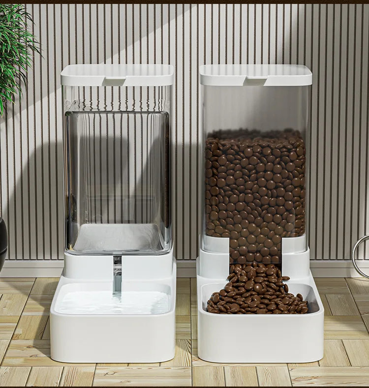 Dog Feeder Cat Water Dispenser Automatic Cat Feeder and Cat Water Dispenser Gravity Cat Feeder Food Storage Dispenser Container