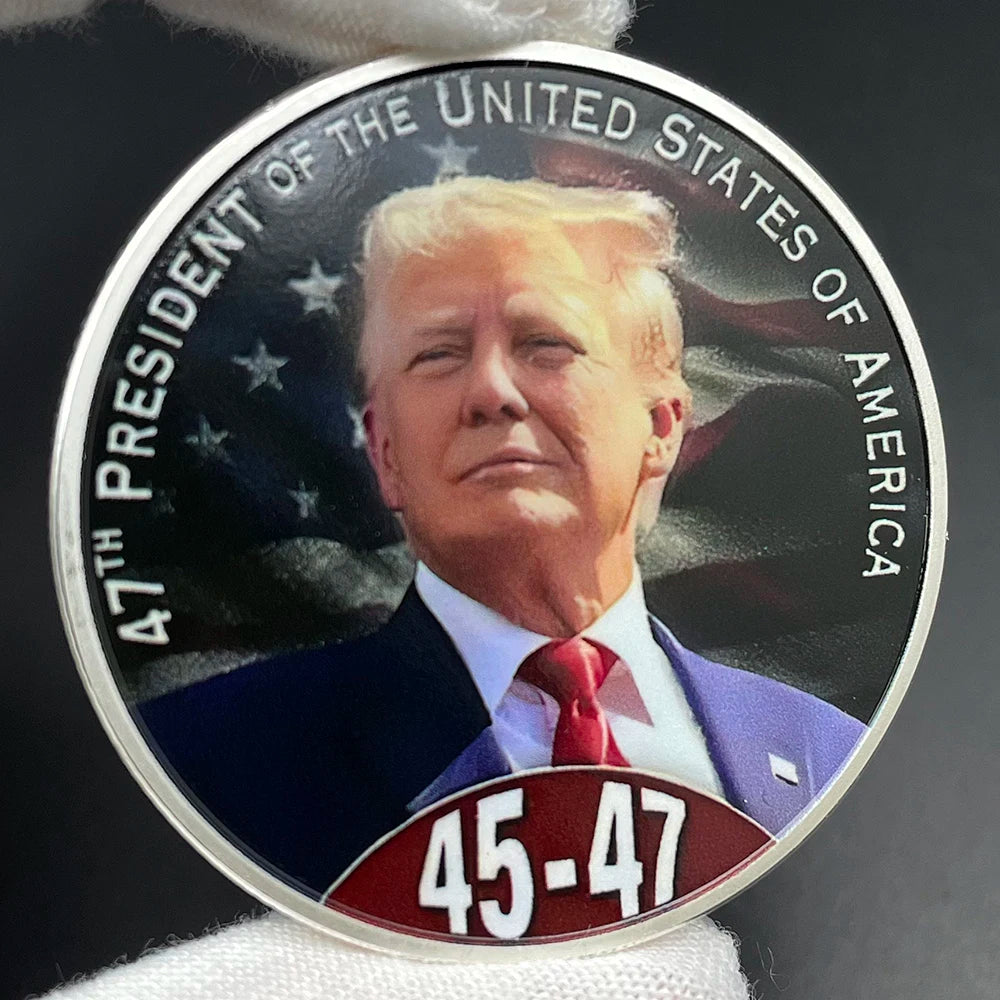 2025 Donald Trump Coin Collectibles 47th US President Challenge Coin MAGA Winning The Election Badge Trump Medal Souvenir