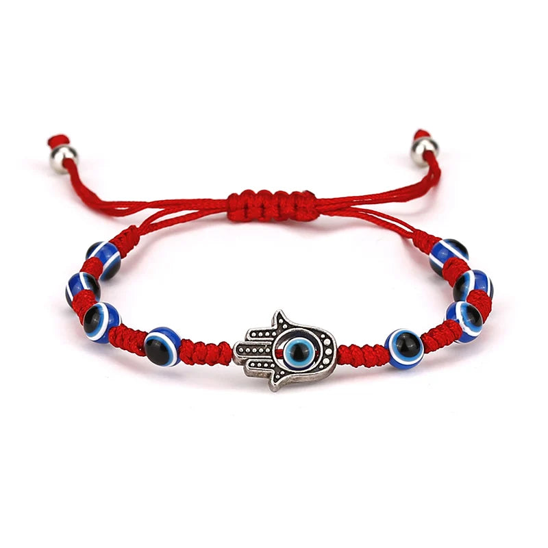 Turkish Evil Eye Bracelet Unisex Handwoven String Adjustable Braclet Classic Fatima Hand Braslet Valentines Day Gift Red Pulsera