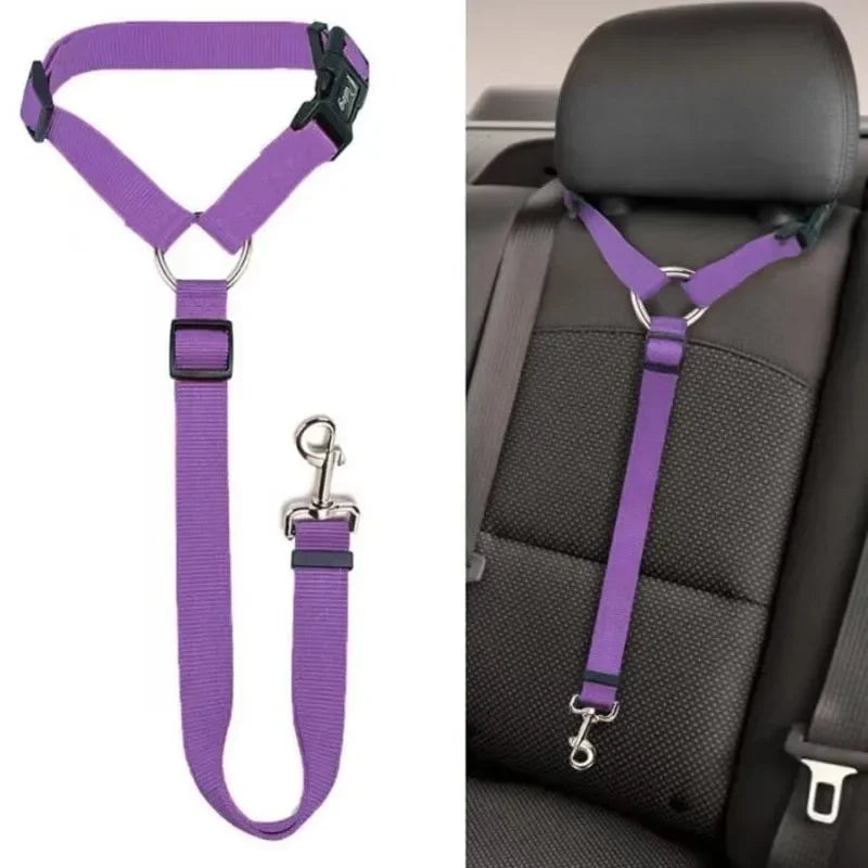 Vehicle Seatbelt Harness Pet Dog Seat Belt for Car Headrest with Elastic Bungee for Safety for Small Medium Large Dogs and Cats