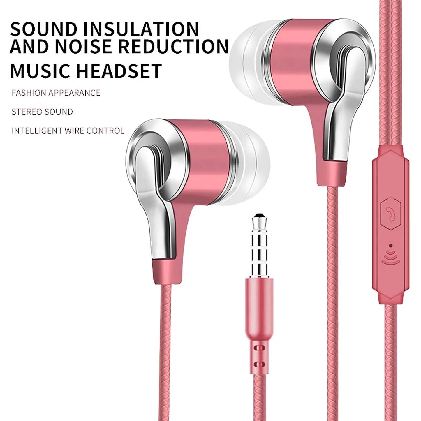 Wired In-Ear Earphone In Ear Noise Cancellation Ergonomic Design Stereo Sports Music Headphones For Mobile Phone Everyday Use