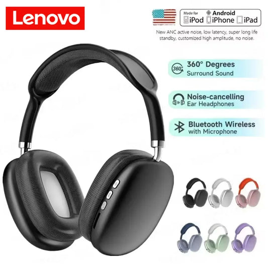 Lenovo P9 Headphone Wireless Bluetooth Headset With Mic Noise Cancelling Headsets Stereo Sound Earphone Sport Headphones