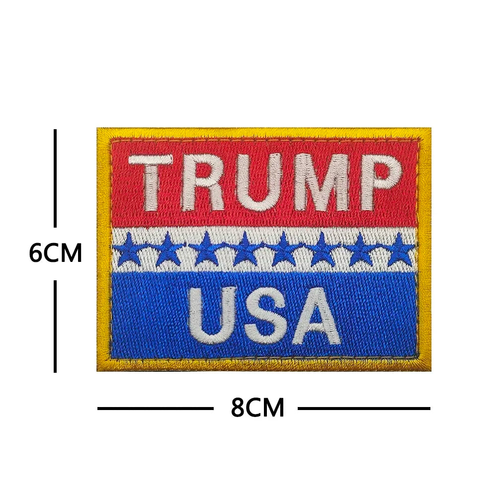 2024 TRUMP MAGA SAVE AMERICA AGAIN Embroidery Hook Loop MAKE AMERICA GREAT AGAIN Fasteners Patch Tactical Emblem