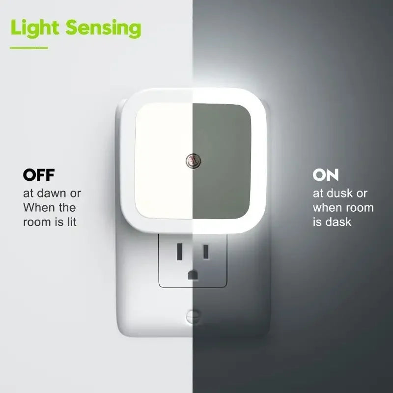 LED Square Night Light, Plug-In Intelligent Induction Light, Bedroom Energy-Saving Light, Indoor Lighting Induction Night Light