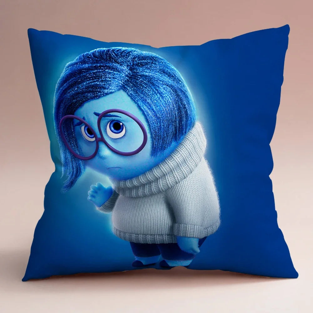 Inside Out 2 Envy Anger Anxiety Disgust Peach Skin Velvet Pillowcase Anime Peripheral Sofa Cushion Waist Pillow Birthday Gifts