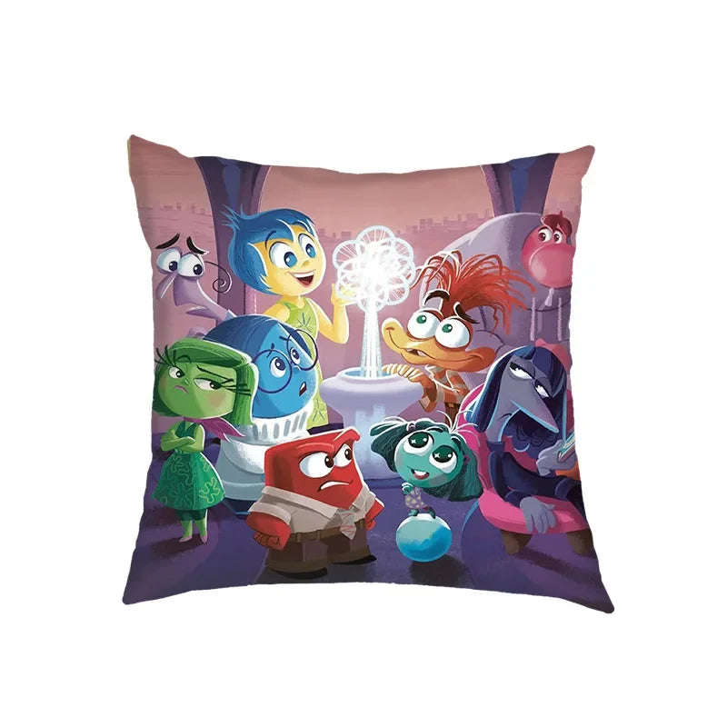 Inside Out 2 Envy Anger Anxiety Disgust Peach Skin Velvet Pillowcase Anime Peripheral Sofa Cushion Waist Pillow Birthday Gifts