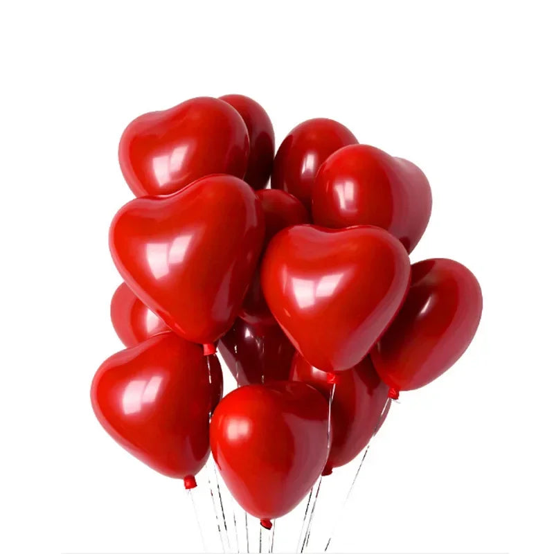 50/10pcs Red Heart Balloons Inflatable Latex Balloon for Valentine Day Wedding Party Anniversary Decoration Supplies Wholesale