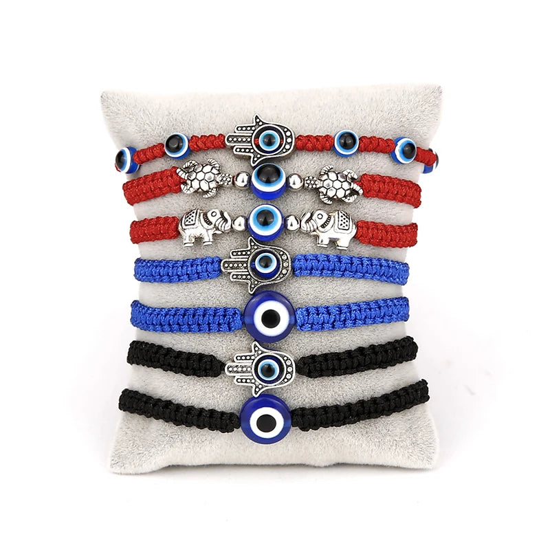 Turkish Evil Eye Bracelet Unisex Handwoven String Adjustable Braclet Classic Fatima Hand Braslet Valentines Day Gift Red Pulsera