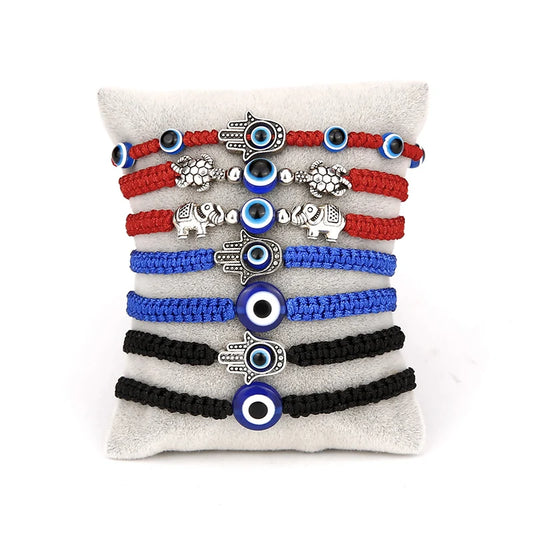 Turkish Evil Eye Bracelet Unisex Handwoven String Adjustable Braclet Classic Fatima Hand Braslet Valentines Day Gift Red Pulsera