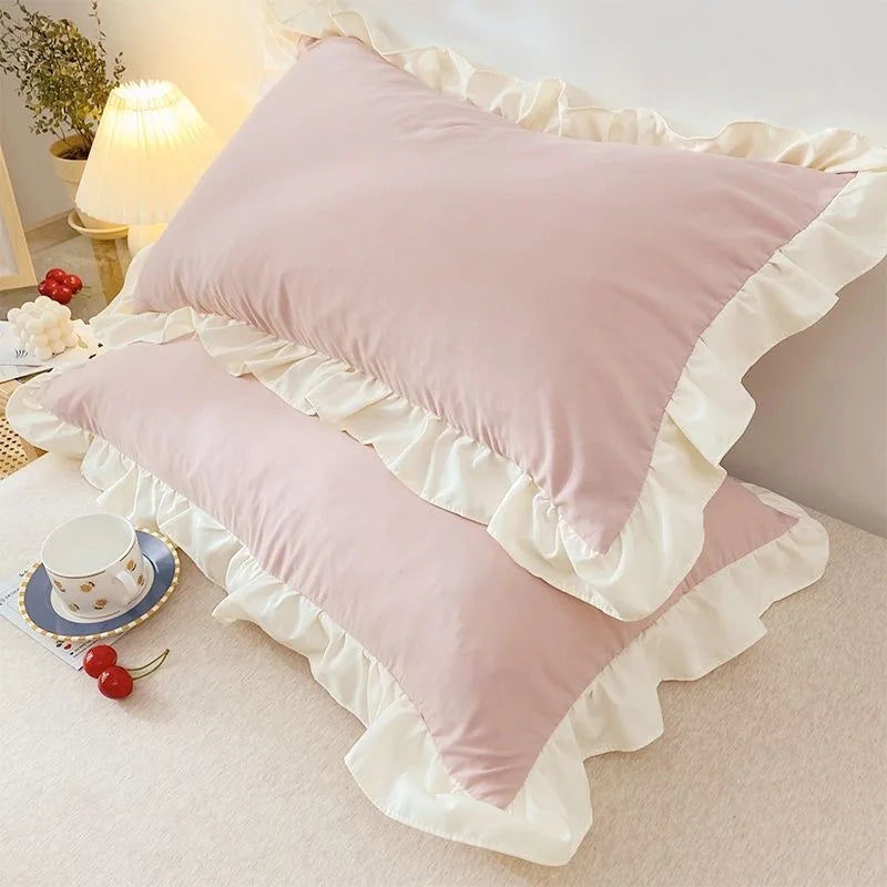 Princess Pillowcases With Ruffles Multiple Sizes Pillow Cover Comfortable Pillow Case For Adults Kids