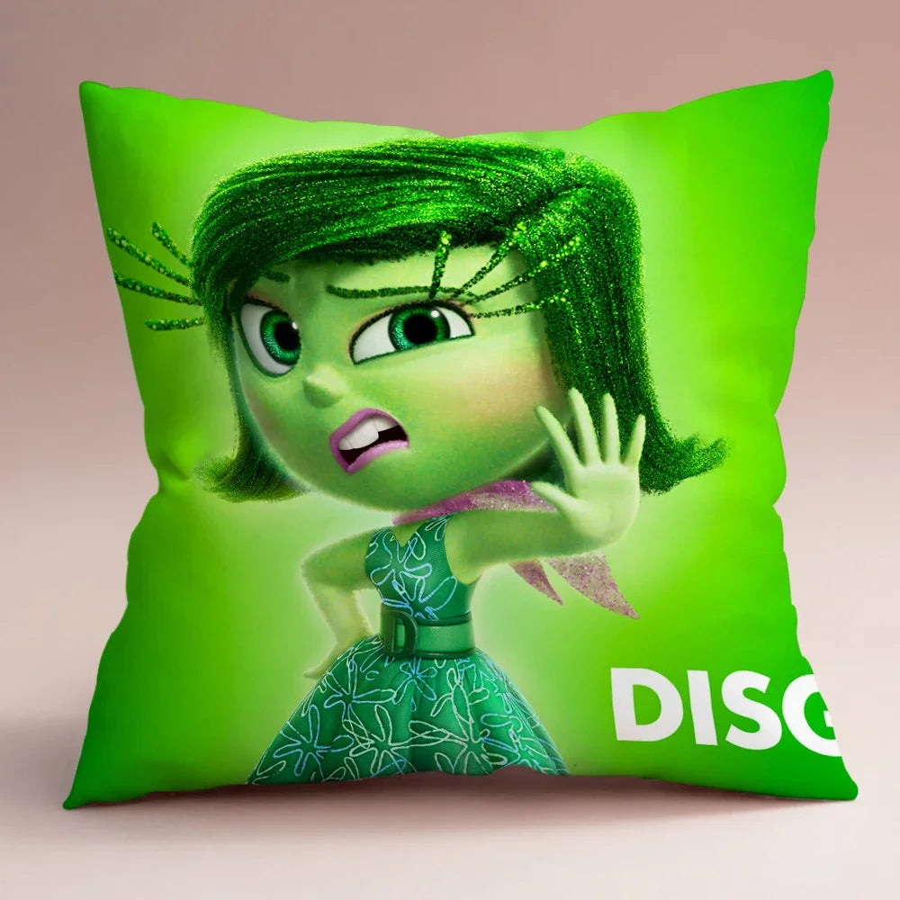 Inside Out 2 Envy Anger Anxiety Disgust Peach Skin Velvet Pillowcase Anime Peripheral Sofa Cushion Waist Pillow Birthday Gifts