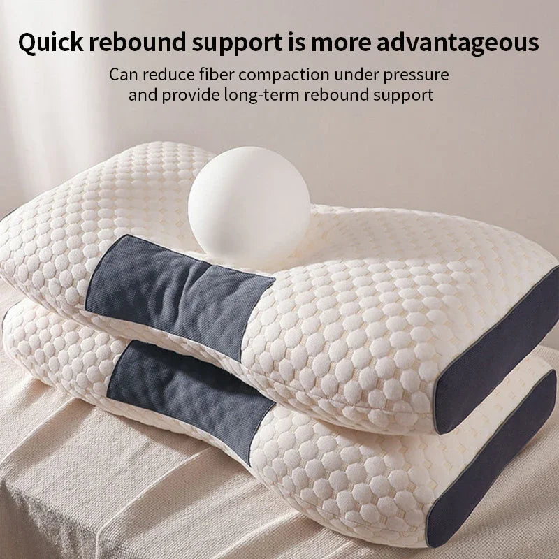 1PC Neck Pillow Help Sleep Protect The Neck Cervical Orthopedic Soybean Fiber Massage Household SPA Pillow For Sleeping Almohada