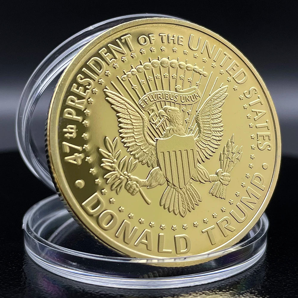 2025 Donald Trump Coin Collectibles 47th US President Challenge Coin MAGA Winning The Election Badge Trump Medal Souvenir