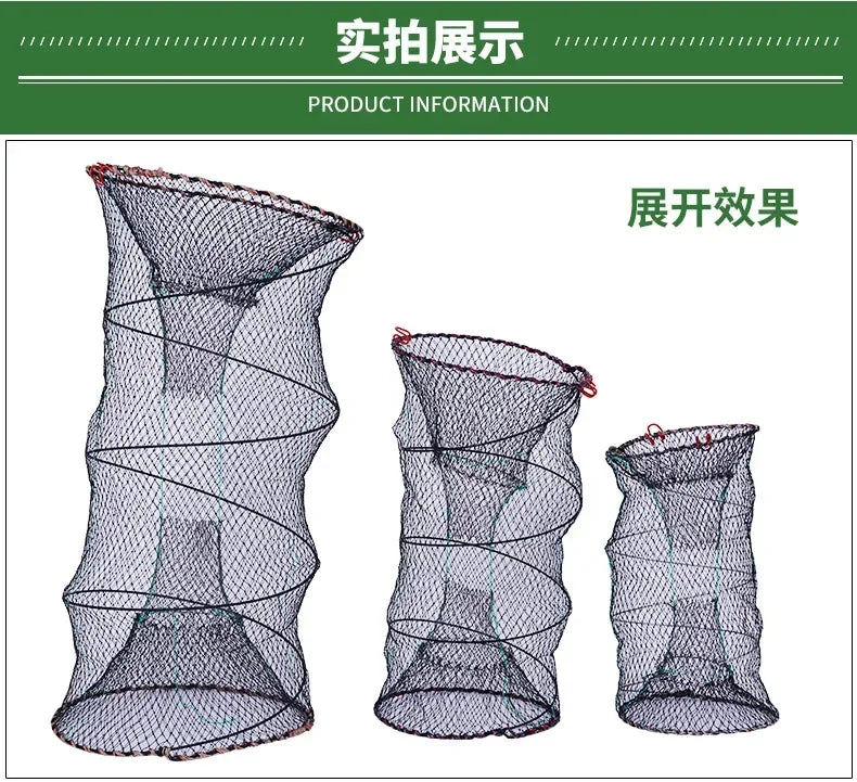 Telescopic Folding Fishing Net Shrimp Fish Trap Carp Large Creel Feeder Crab Catchers Surfcasting Accessories Casting Network