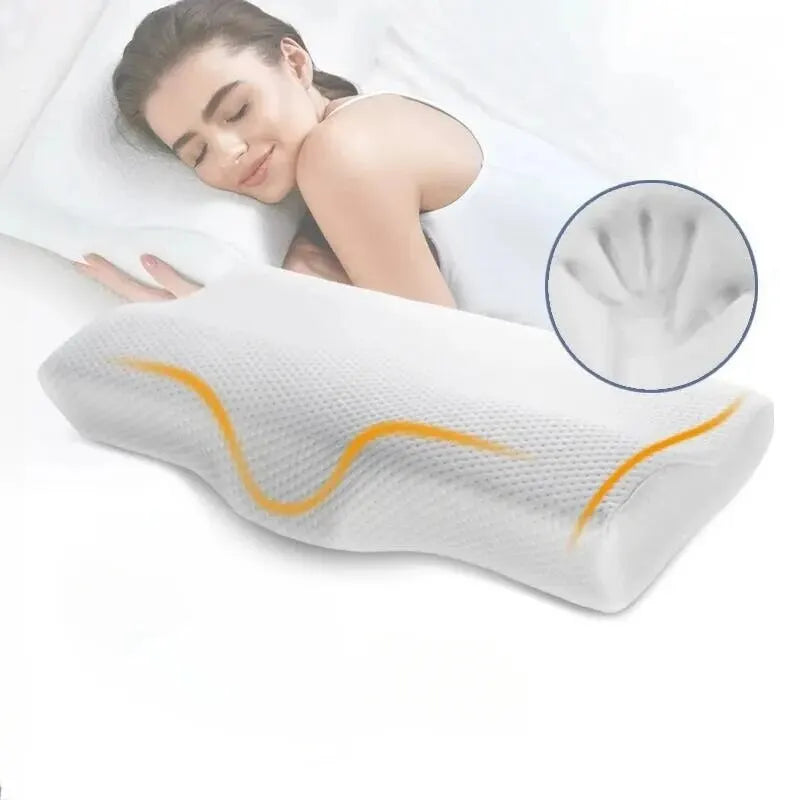 Memory Foam Bed Orthopedic Pillow Neck Protection Slow Rebound Memory Pillow Butterfly Shaped Health Cervical Neck