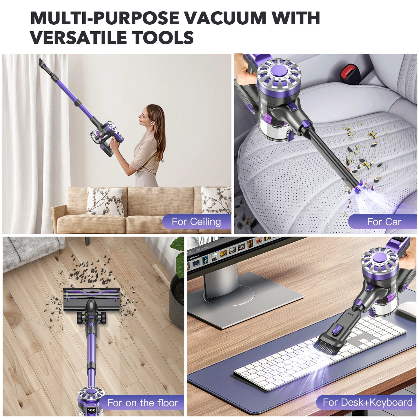 GOOVI V07 100kPA Wireless Handheld Vacuum Cleaners 180W Suction Power Cordless Stick Vaccum Cleaner For Pet Home 0.9L Dust Cup