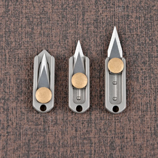 pure titanium Mini Knife Sharp Demolition Express Knife Portable EDC Keychain Pendant Pocket Push-pull Open Box Knife