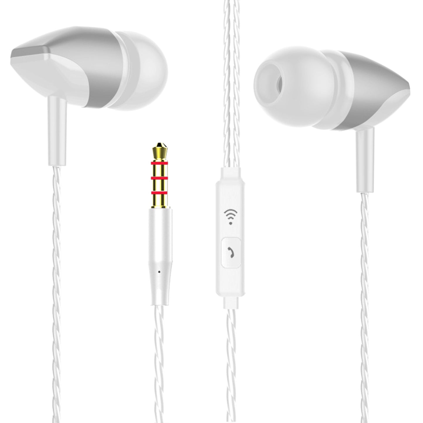 Wired Headphones Stereo 3.5mm In-Ear Running Music Game Noise Cancel Earphone With Mic For Mobile Phone Mobile Pc Pad Laptop