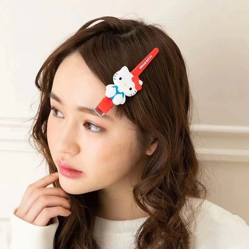 Sanrio Hello Kitty Hairpins Pin Cute Anime Cartoon Kuromi Cinnamoroll My Melody Barrettes Kawaii Hair Accessories Holiday Gifts