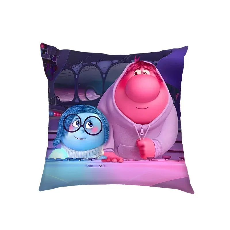 Inside Out 2 Envy Anger Anxiety Disgust Peach Skin Velvet Pillowcase Anime Peripheral Sofa Cushion Waist Pillow Birthday Gifts