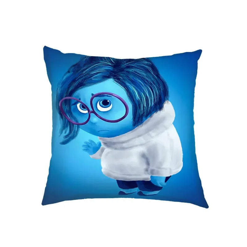 Inside Out 2 Envy Anger Anxiety Disgust Peach Skin Velvet Pillowcase Anime Peripheral Sofa Cushion Waist Pillow Birthday Gifts