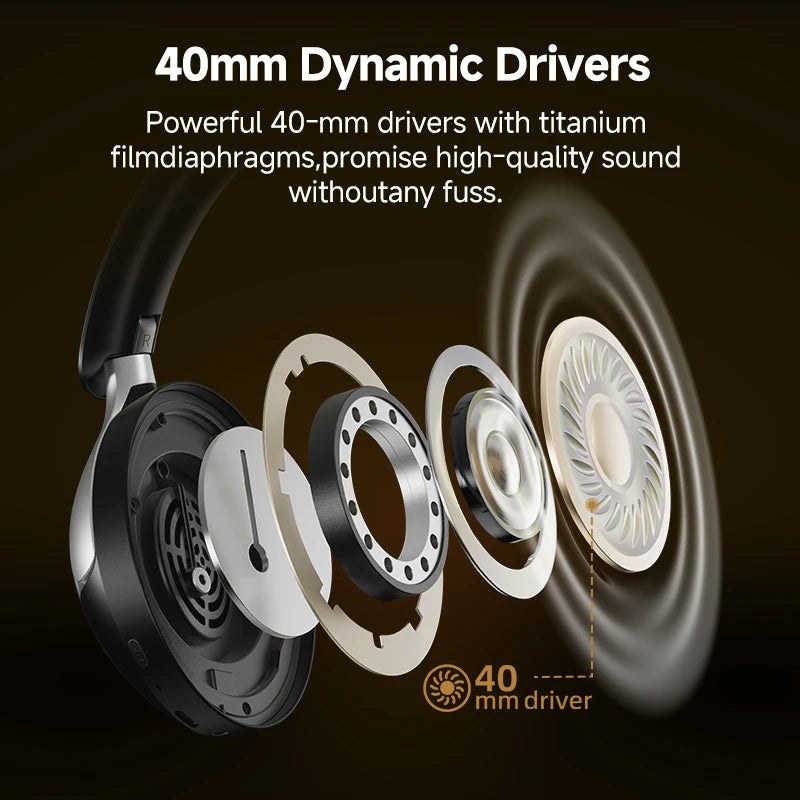 QCY H3 Pro ANC Wireless Headphone Hi-Res Spatial Audio Earphone with LDAC 50dB Noise Canceling Over Ear Headset Dual Connection