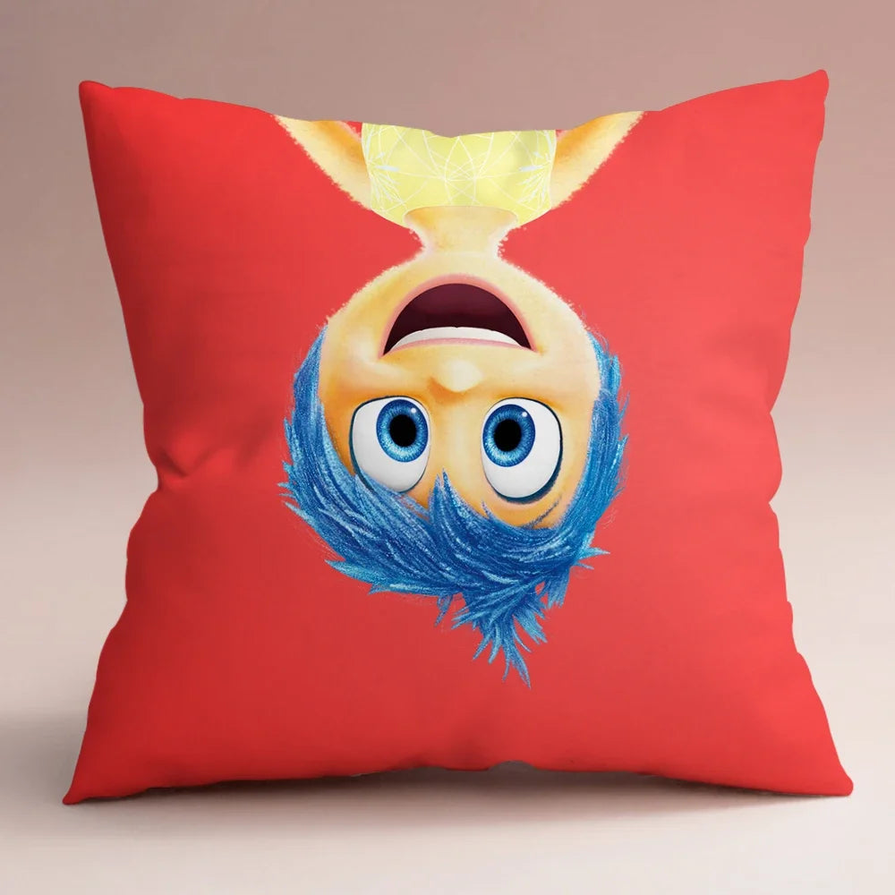 Inside Out 2 Envy Anger Anxiety Disgust Peach Skin Velvet Pillowcase Anime Peripheral Sofa Cushion Waist Pillow Birthday Gifts