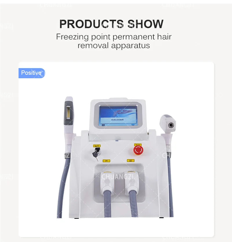 Professional IPL+ OPT Epilator Laser Painless Hair Removal Machine E-Light Skin Whitening Fast Depilation Permanent Device