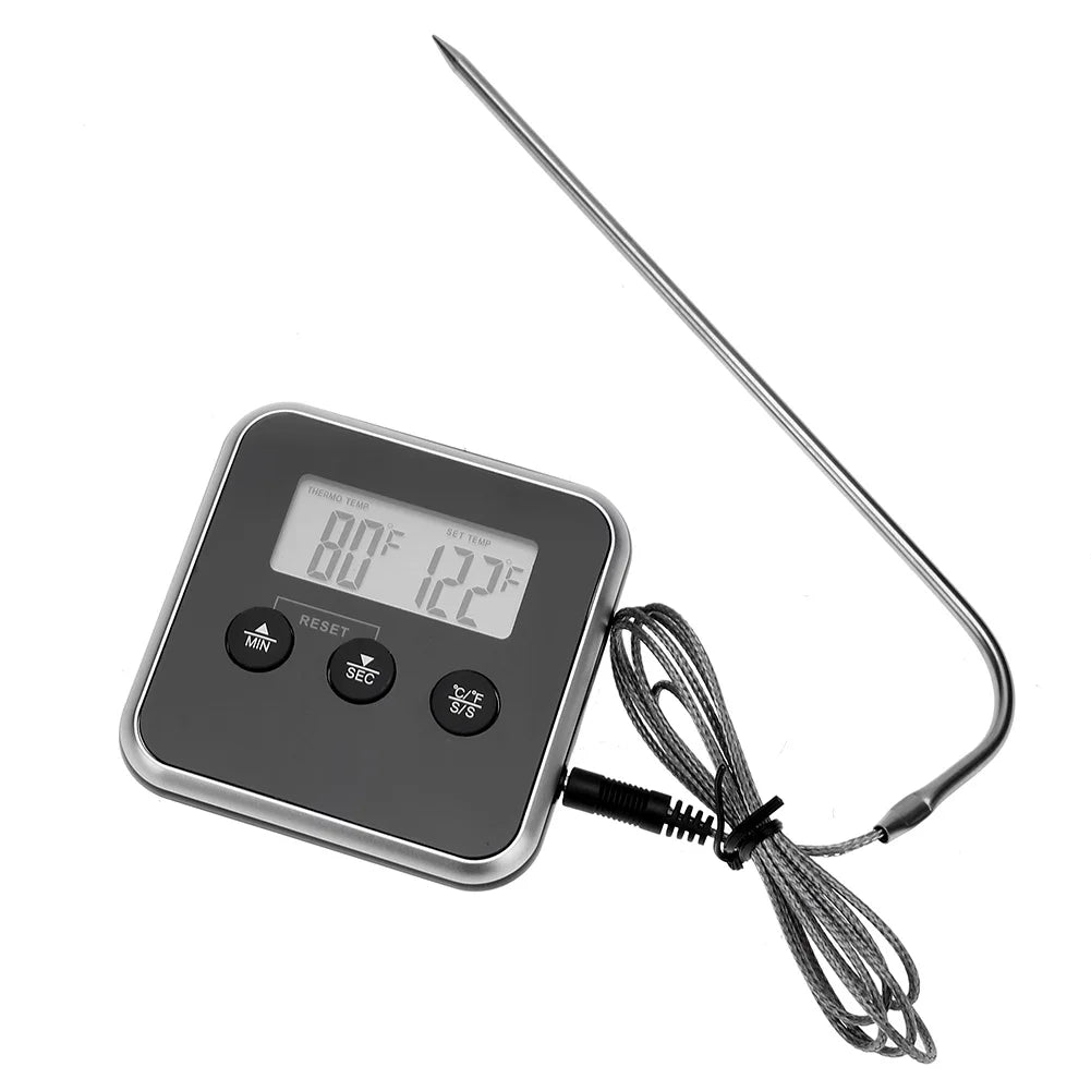 Kitchen Digital Cooking Thermometer Meat Food Temperature for Oven BBQ Grill Timer Function with Probe Heat Meter for Cooking