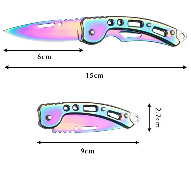 Stainless Steel Keychain Folding Knife Outdoor Carrying Knife Mirror Sharp Pocket Knife Fruit Knife Folding Knife Outdoor Tool