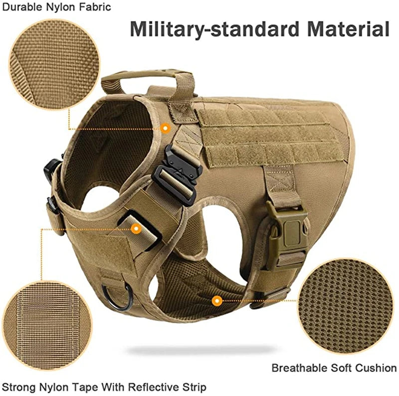 K9 Tactical Military Vest Pet German Shepherd Golden Retriever Tactical  Training Dog Harness and Leash Set For All Breeds Dogs