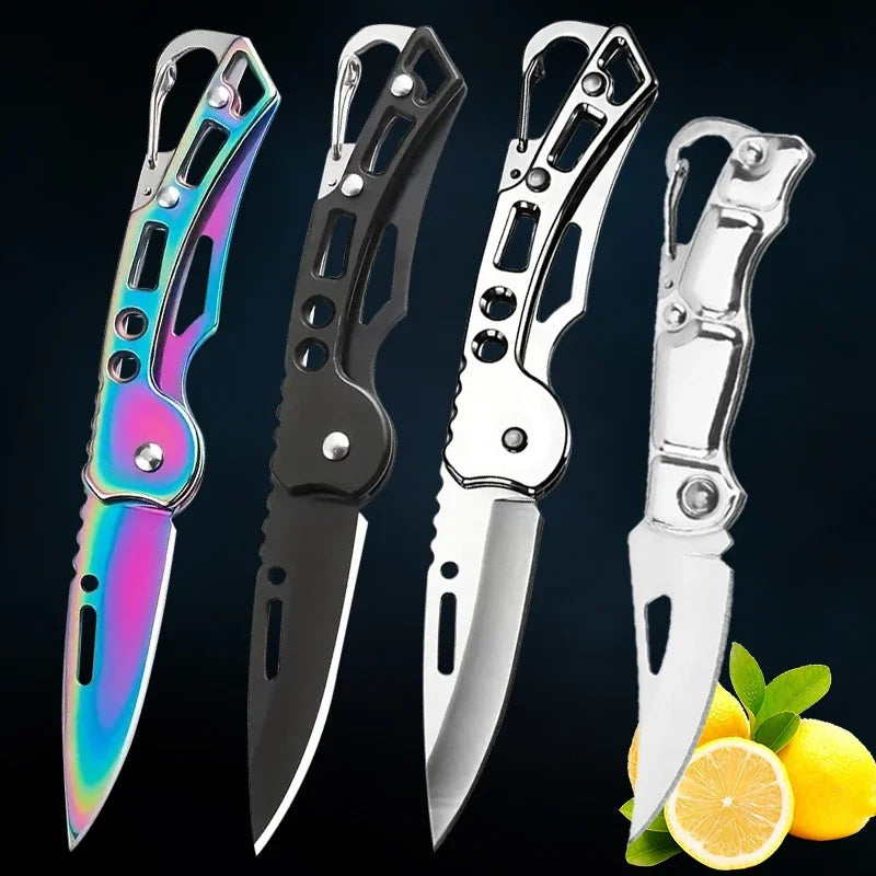 Stainless Steel Keychain Folding Knife Outdoor Carrying Knife Mirror Sharp Pocket Knife Fruit Knife Folding Knife Outdoor Tool