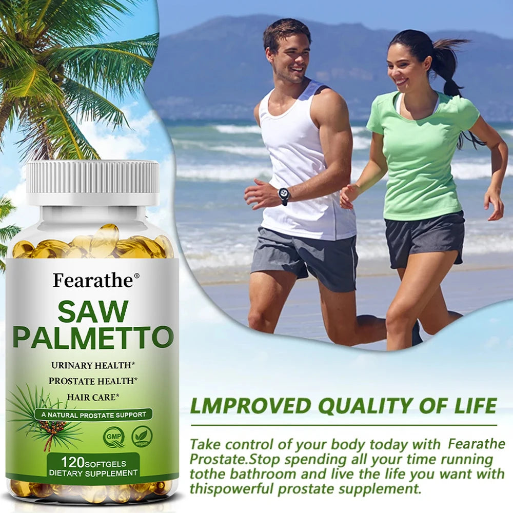 Saw Palmetto 500 mg Prostate Supplements Urinary and Prostate Health, Hair Care and Hair Loss Capsules