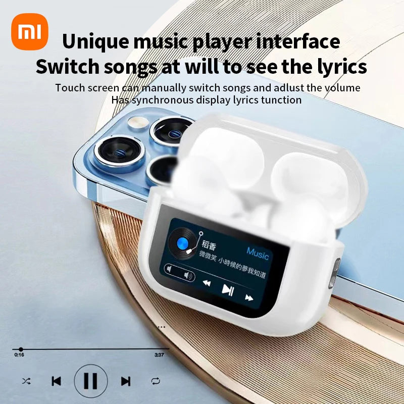 Xiaomi A8 Pro Wireless Bluetooth Headphones Noise Cancelling Headphones Sports Earbuds Touch Screen Control Headset With Mic