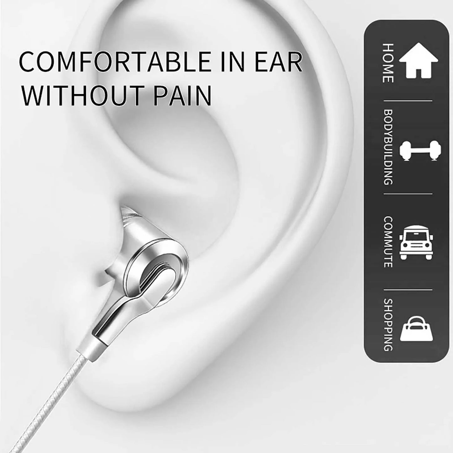 Wired In-Ear Earphone In Ear Noise Cancellation Ergonomic Design Stereo Sports Music Headphones For Mobile Phone Everyday Use