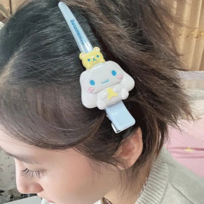 Sanrio Hello Kitty Hairpins Pin Cute Anime Cartoon Kuromi Cinnamoroll My Melody Barrettes Kawaii Hair Accessories Holiday Gifts