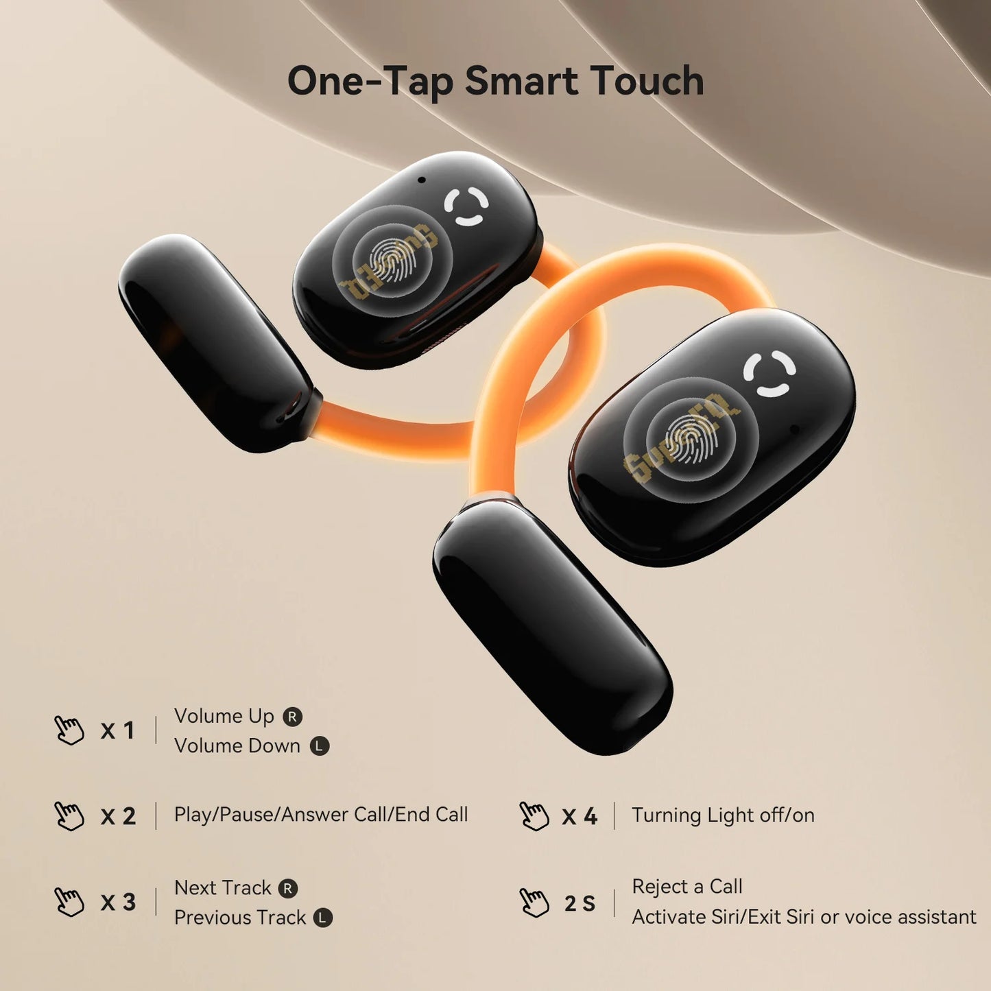 Oneodio SuperEQ D72 Open-Ear Earphones Wireless Bluetooth 5.4 Neckband Headphones IPX4 Air Conduction Sports Earbuds APP Control