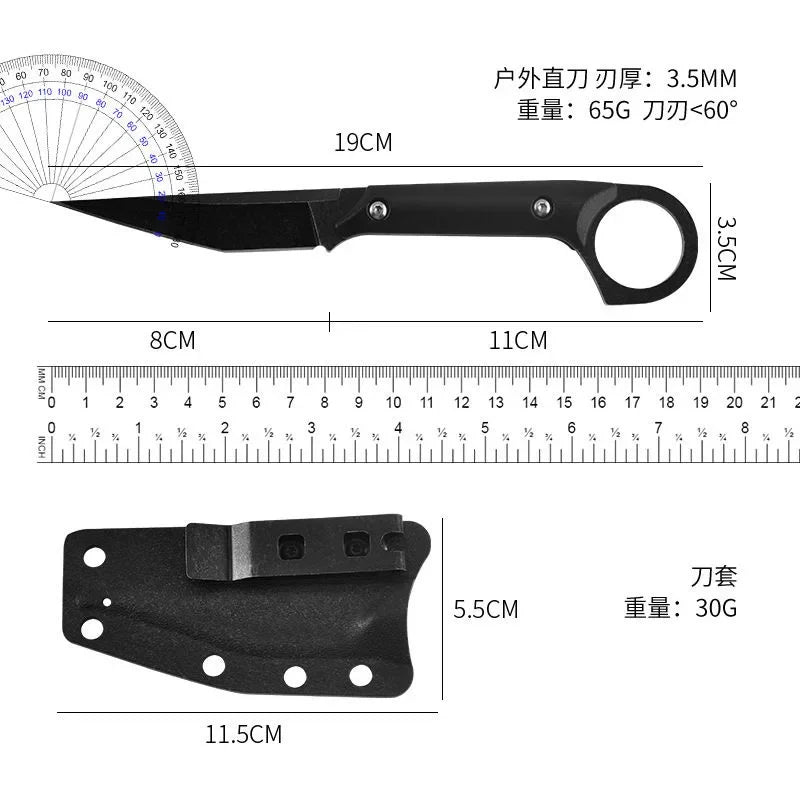 2024 New portable multi-purpose outdoor straight knife +K sheath, jungle survival EDC knife