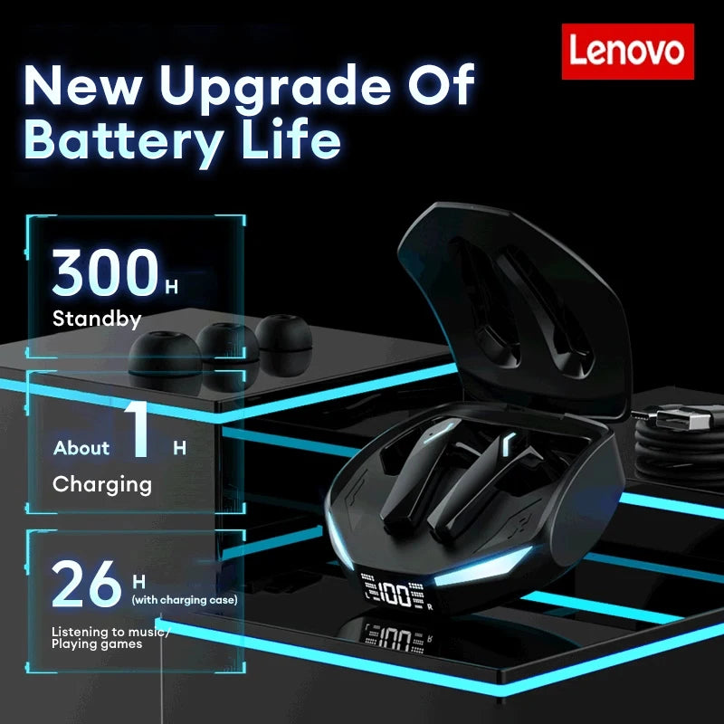 Original Lenovo GM2 PLUS TWS Upgrade Bluetooth V5.4 Headphones Wireless LED Digital Display Earphones Noise Reduction Headset