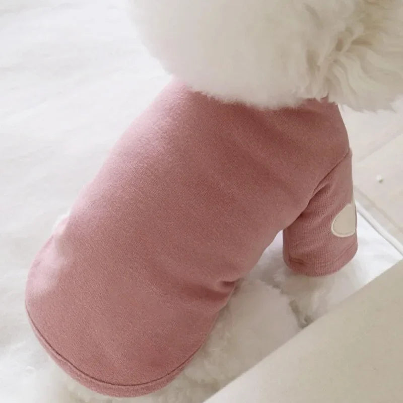 Love Winter Warm Pet Dog Clothes Base Shirt Cute Love Bear Teddy Yorkshire Hoodie Cat Pet Warm Clothes Designer Puppy Clothing