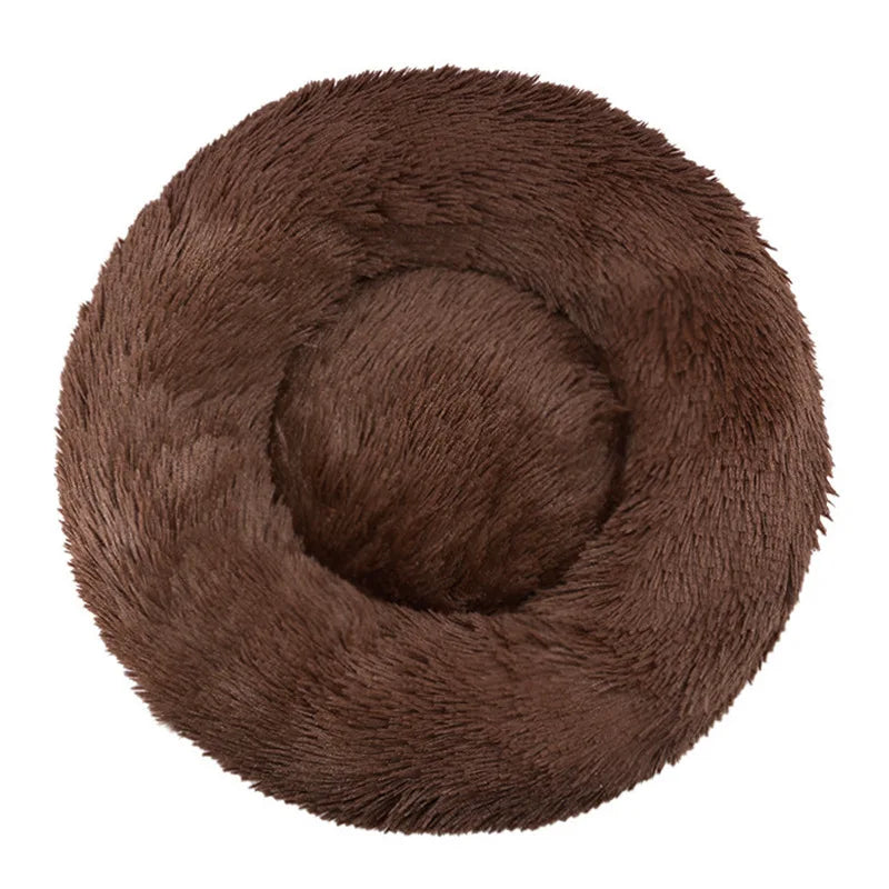 40-90cm Round Pet Bed for Large Dog Bed Super Soft Cat Bed Long Plush Dog House for Medium Dog House Winter Warm Sleeping