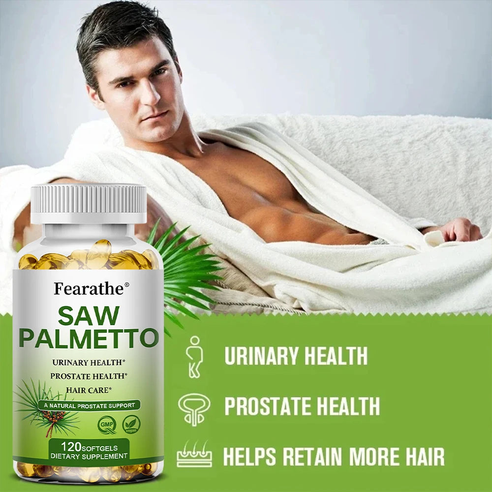 Saw Palmetto 500 mg Prostate Supplements Urinary and Prostate Health, Hair Care and Hair Loss Capsules