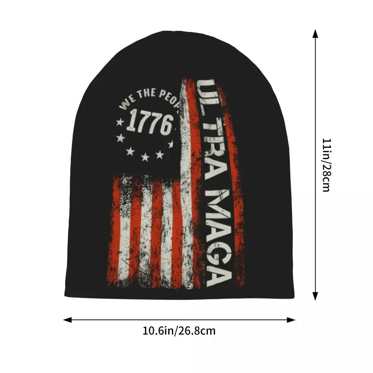 Trump Ultra MAGA American Flag Bonnet Hats Autumn Winter Outdoor Skullies Beanies Hat Unisex Knitting Hats Warm Head Wrap Cap